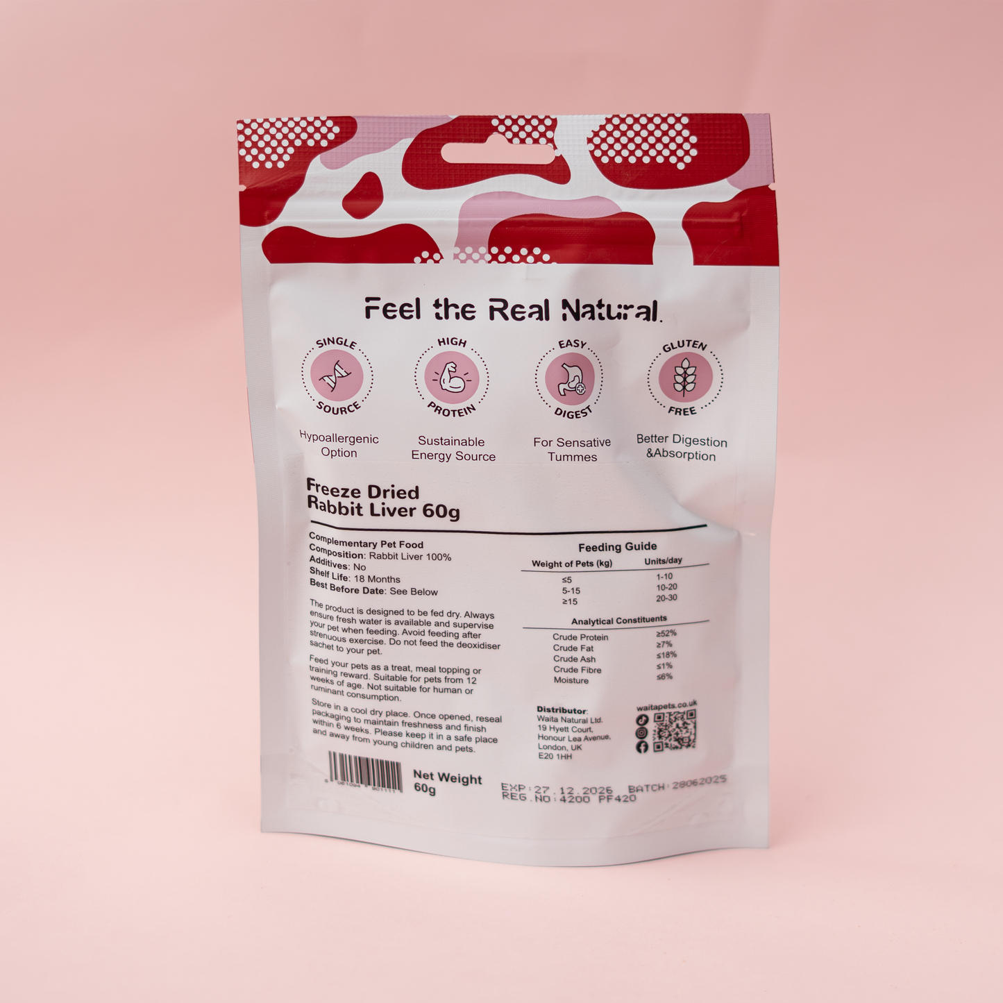 Freeze Dried Rabbit Liver 60g/500g