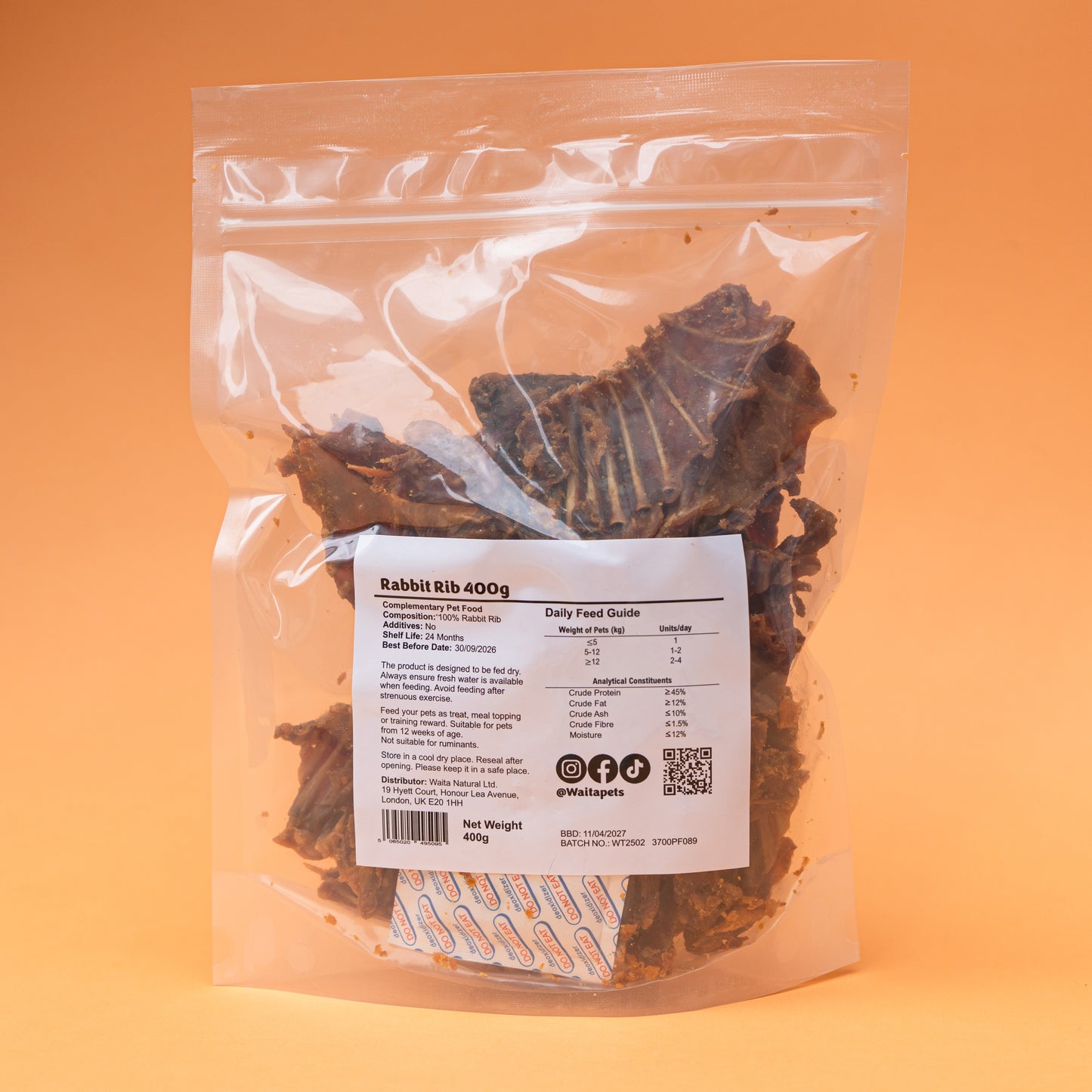 Waita Air Dried Rabbit Rib 400g