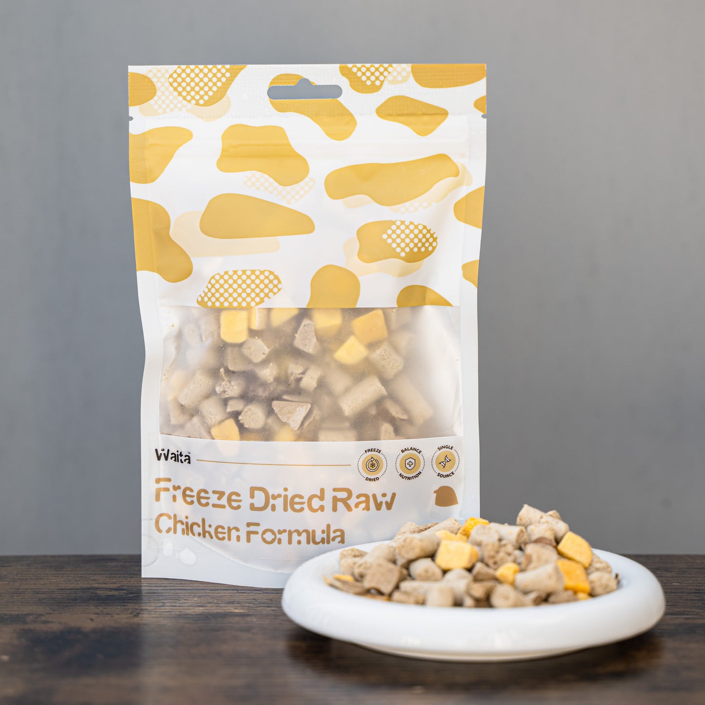 Waita Freeze Dried Chicken Formula Pet Treats 75g - Chicken Bites (Complete Food), Chicken Liver and Egg Yolk