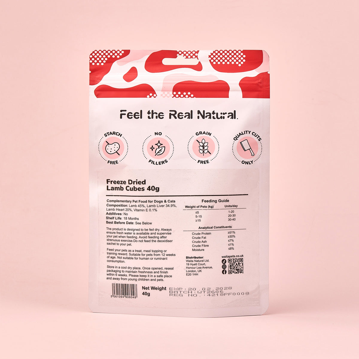 Waita Freeze Dried Lamb Cubes 40g