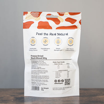 Waita Freeze Dried Duck Blood Dog/Cat Pet Treats 50g/600g