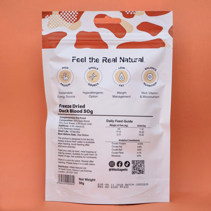 Waita Freeze Dried Duck Blood 50g(1*1cm)/400g/600g