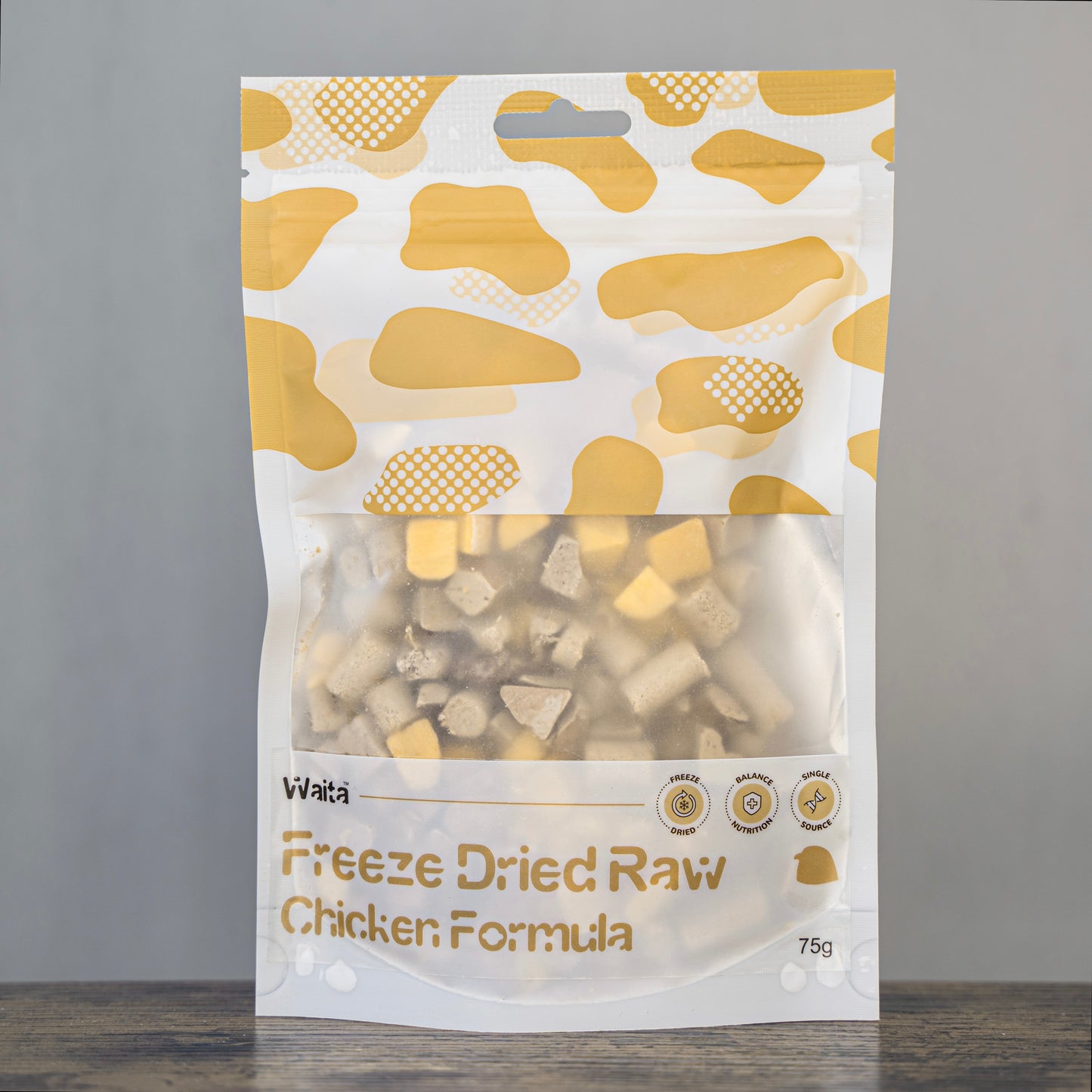 Waita Freeze Dried Chicken Formula Pet Treats 75g - Chicken Bites (Complete Food), Chicken Liver and Egg Yolk