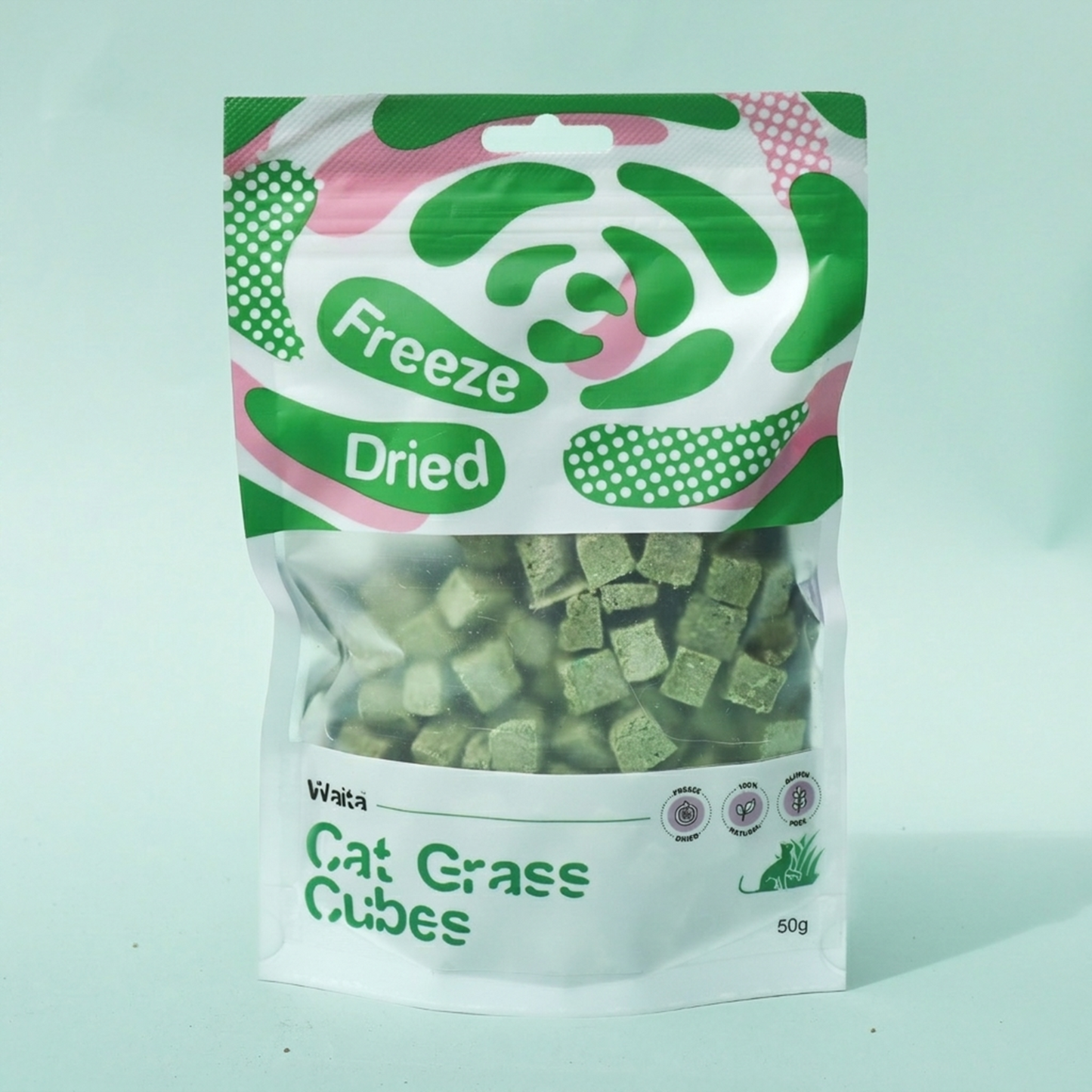 Waita Freeze-Dried Cat Grass Cubes (50g/500g)