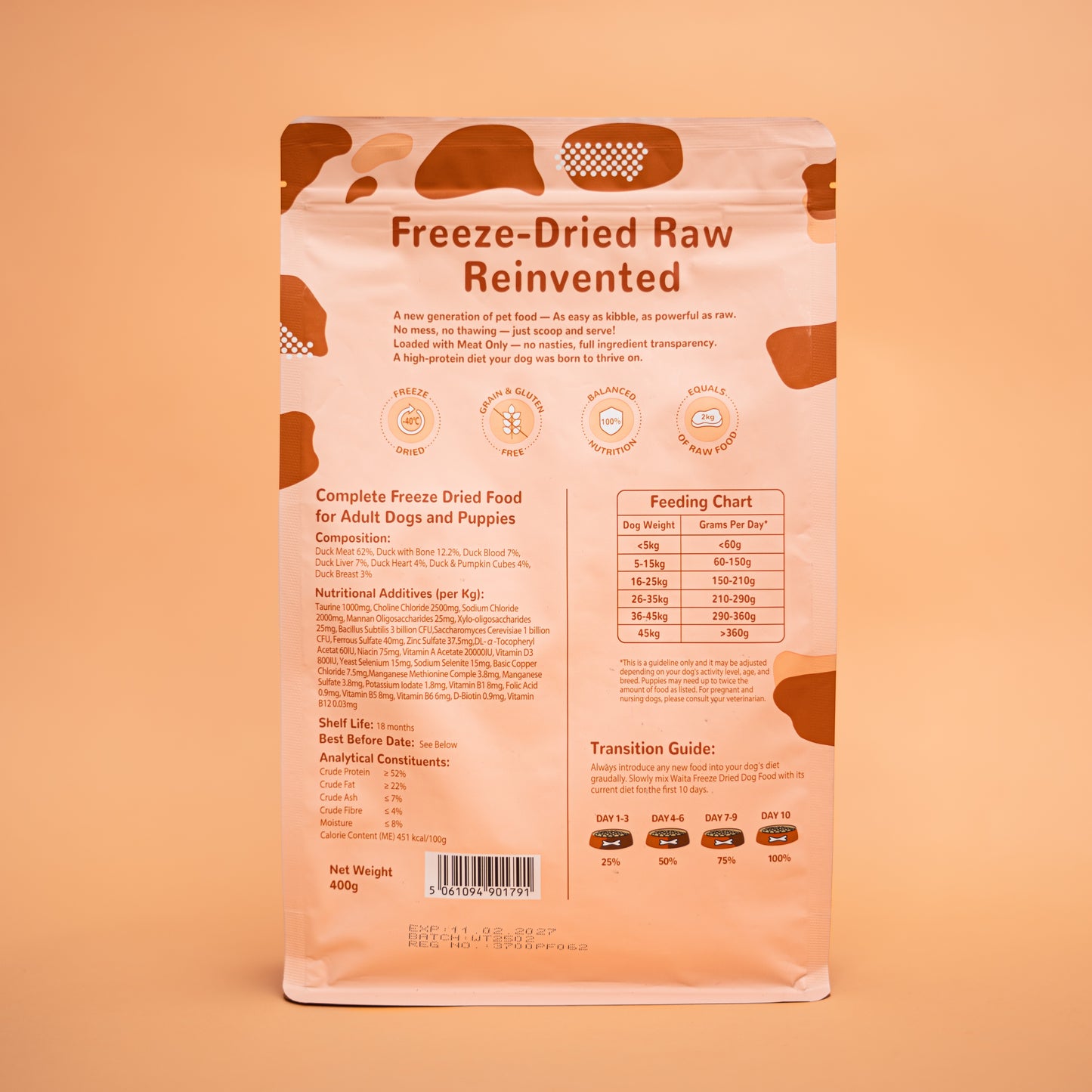Waita Freeze Dried Complete Duck Recipe - Dog