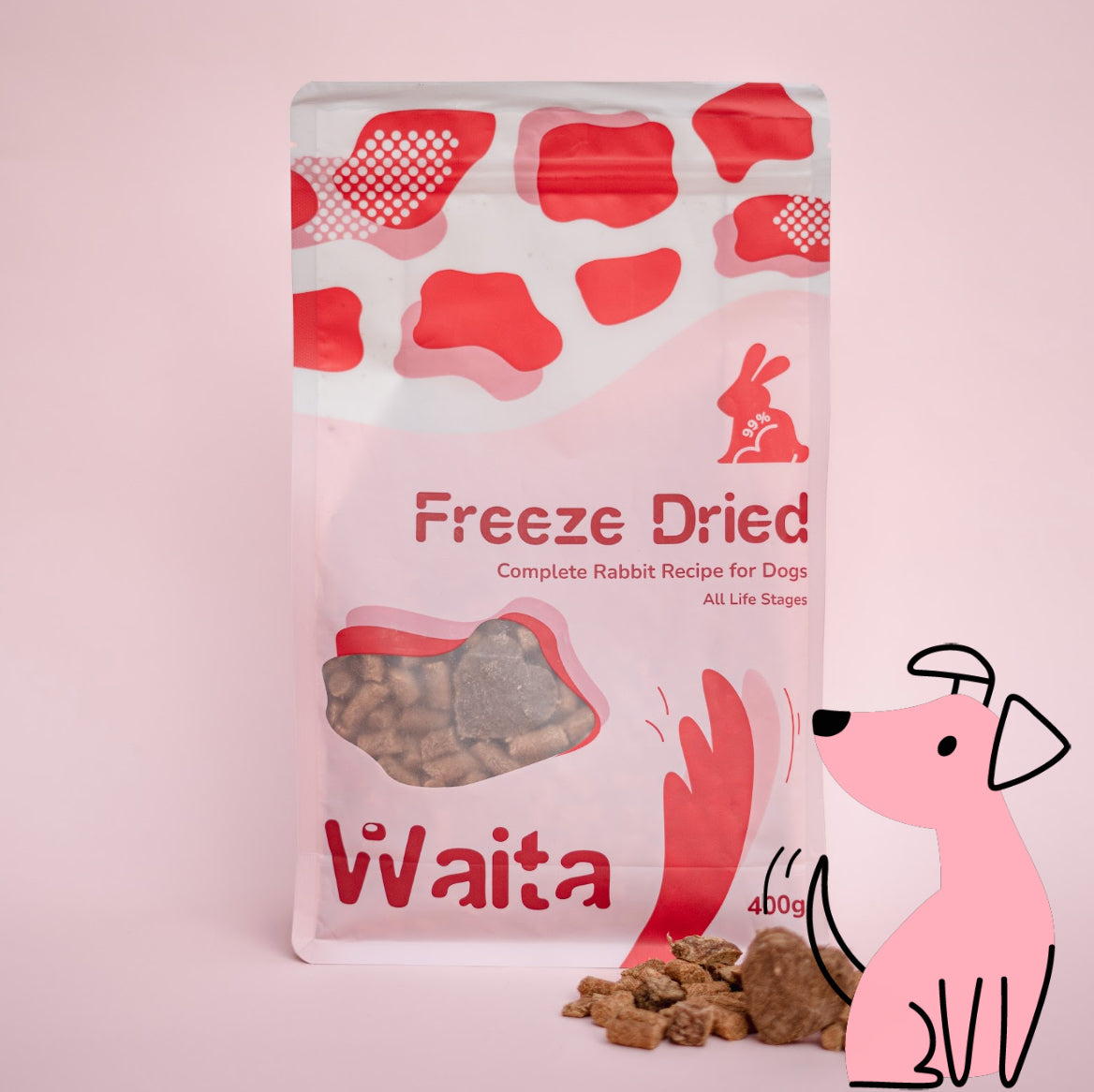 Waita Freeze Dried Complete Rabbit Recipe 20g/400g/1.2kg - Dog