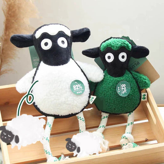 🐑 Eco-Friendly Plush & Rope Sheep Toys