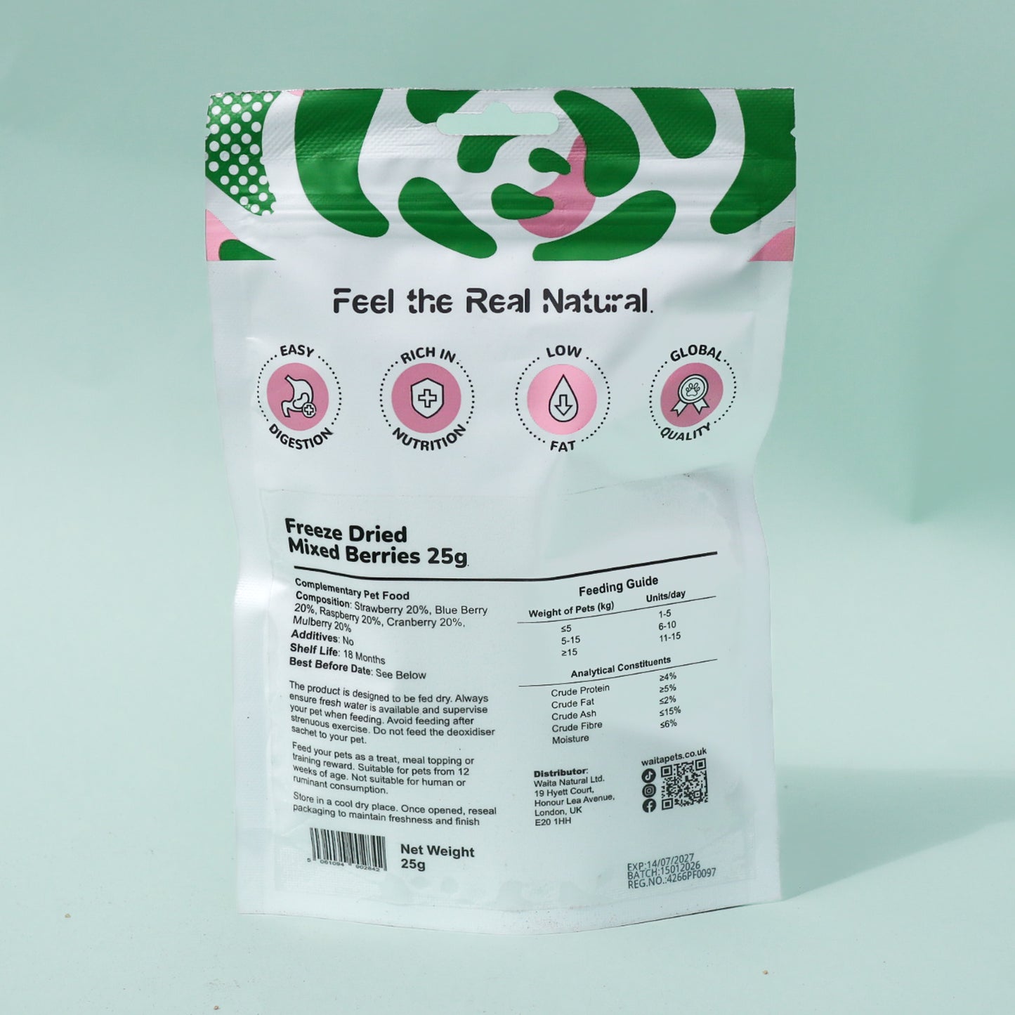 Waita Freeze-Dried Mixed Berries (25g/250g)