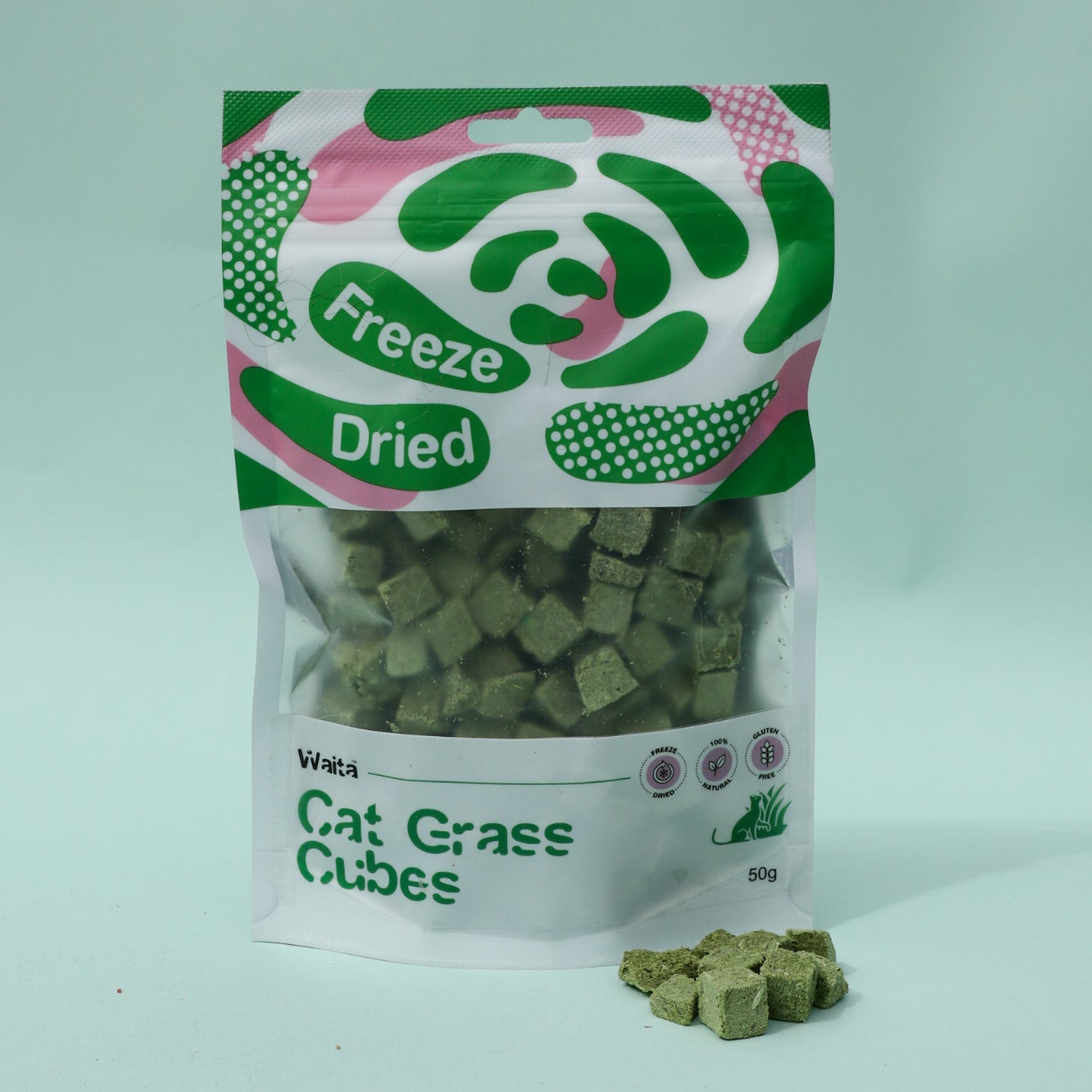 Waita Freeze-Dried Cat Grass Cubes (50g/500g)