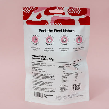 Waita Freeze-Dried Venison Cubes (50g/500g)
