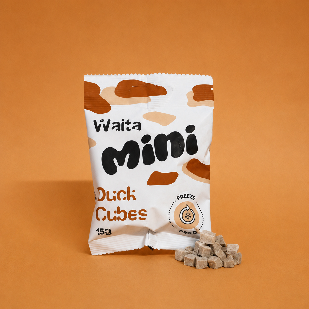 Waita Freeze Dried Mini Duck Cubes – 0.5cm Bite-Sized Cubes