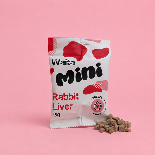 Waita Freeze Dried Mini Rabbit Liver Cubes – 0.5cm Bite-Sized Cubes
