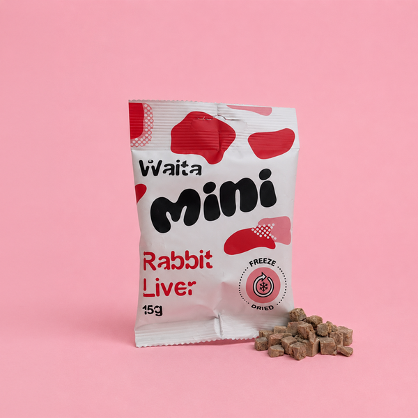 Waita Freeze Dried Mini Rabbit Liver Cubes – 0.5cm Bite-Sized Cubes