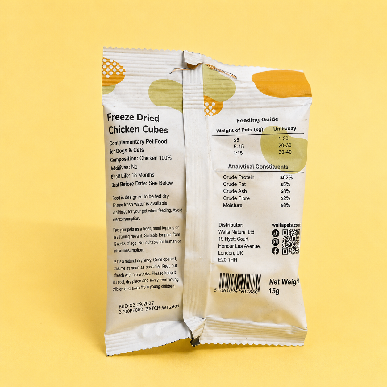 Waita Freeze Dried Mini Chicken Cubes – 0.5cm Bite-Sized Cubes