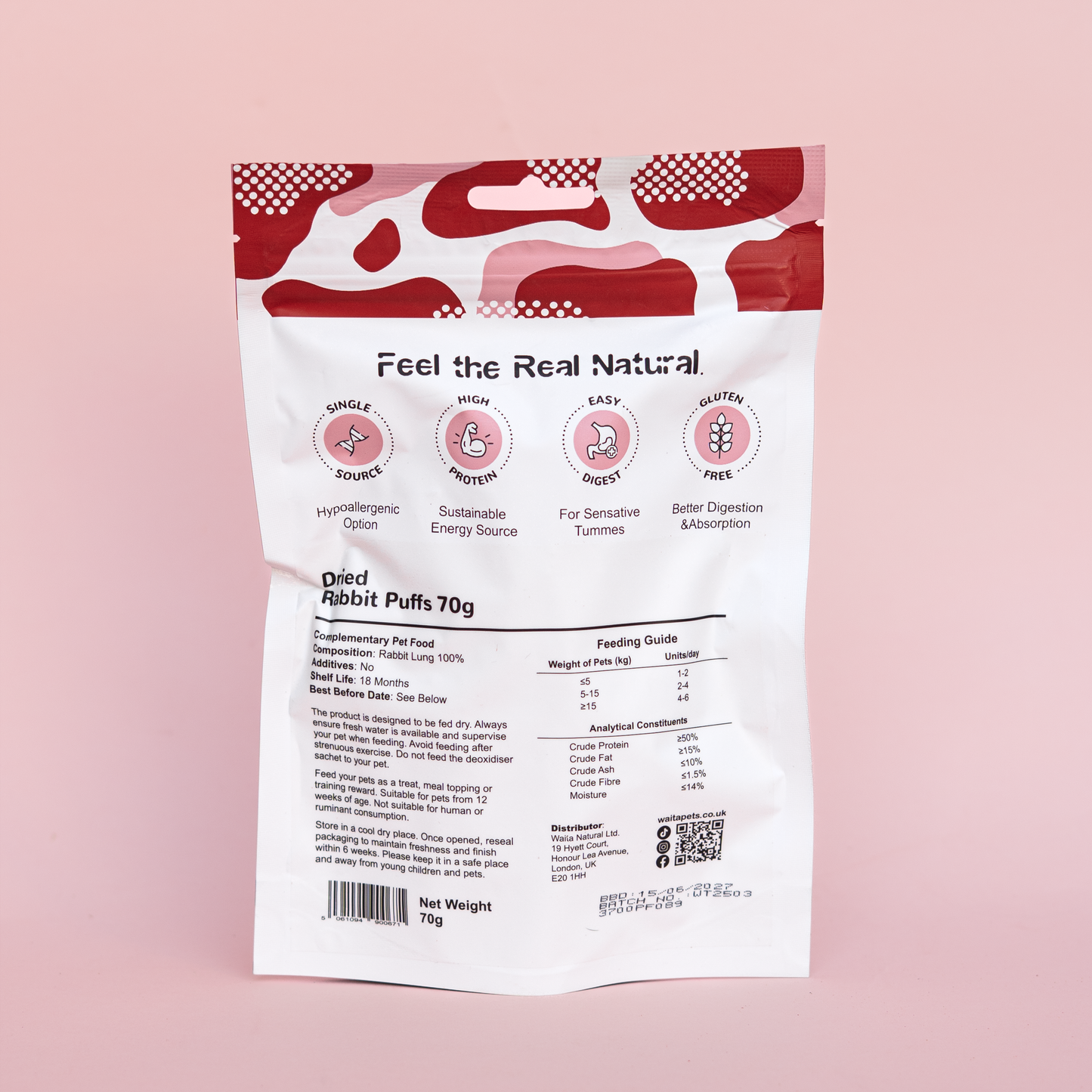 Air Dried Rabbit Puffs 70g/400g