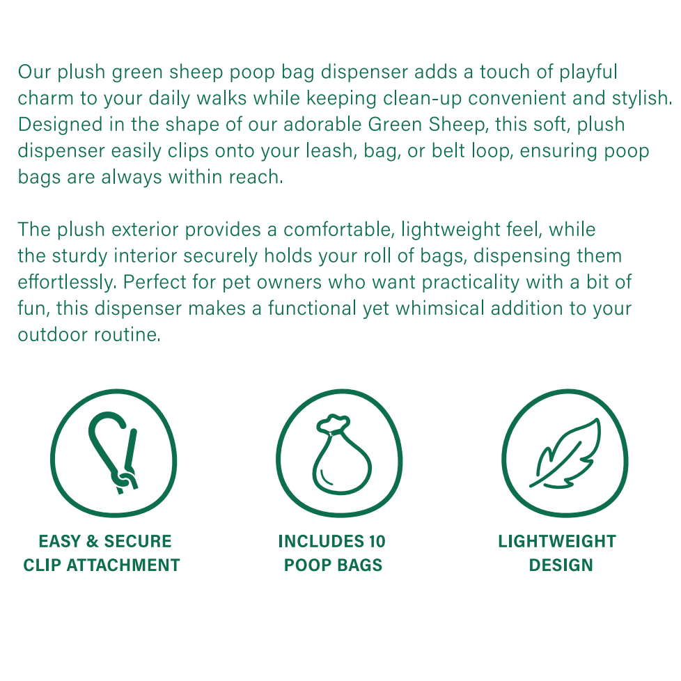 🐑✨ Sheep Poop Bag Dispensers — Green & White