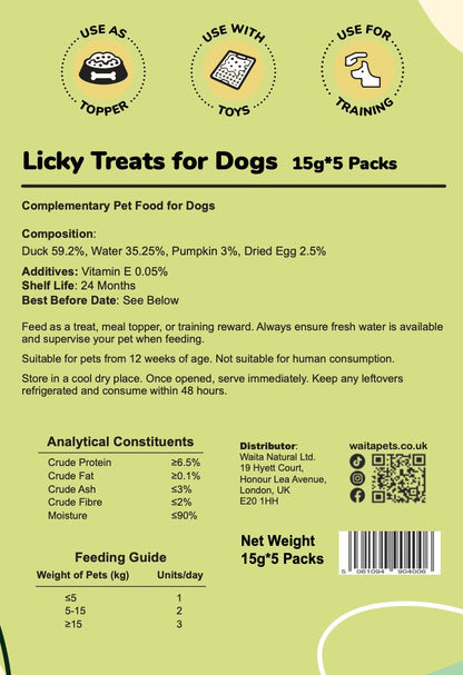 🐶 Waita Dog Licky Treats (Duck & Pumpkin) (5*15g)